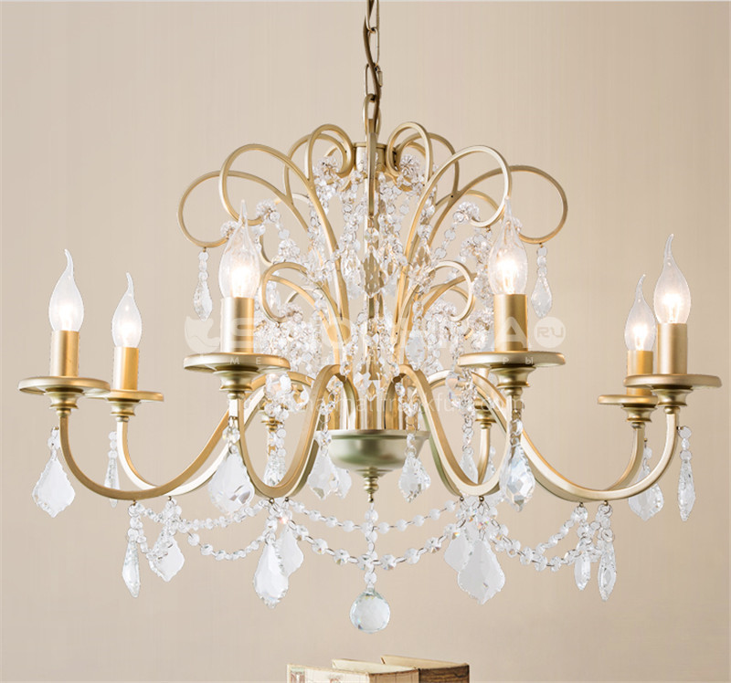 American Chandelier Living Room Dining, Large Wrought Iron Crystal Chandelier